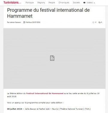 Programme du festival international de Hammamet