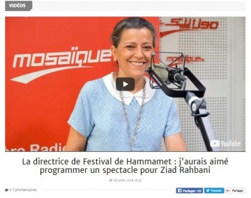 La directrice de Festival de Hammamet : j'aurais aimé programmer un spectacle pour Ziad Rahbani